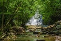 Swimmers at the Base of Cascades Falls, Giles County, Virginia, USA